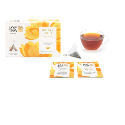 GOLDEN LOTUS - 10 Individually Wrapped Pyramid Tea Bags - Image 3